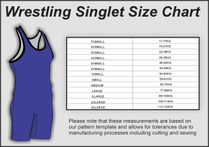 Wrestling Singlet Size Chart