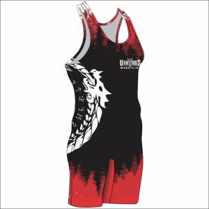 Vikings Wrestling Singlet - Side Red